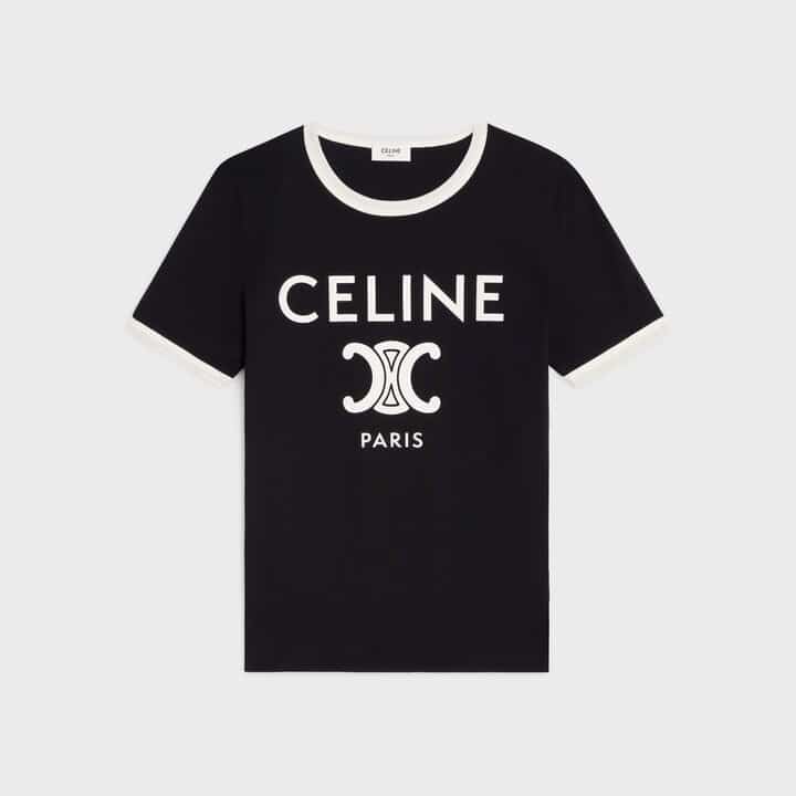 T-shirt Triomphe coton jersey noir blanc Celine Paris-influensse