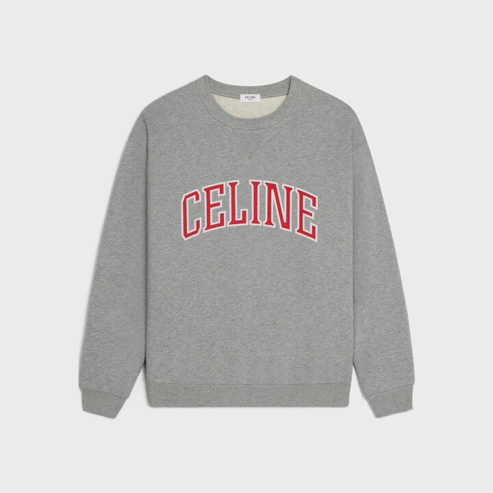 Sweat luxe Loose coton molleton gris Celine-influensse