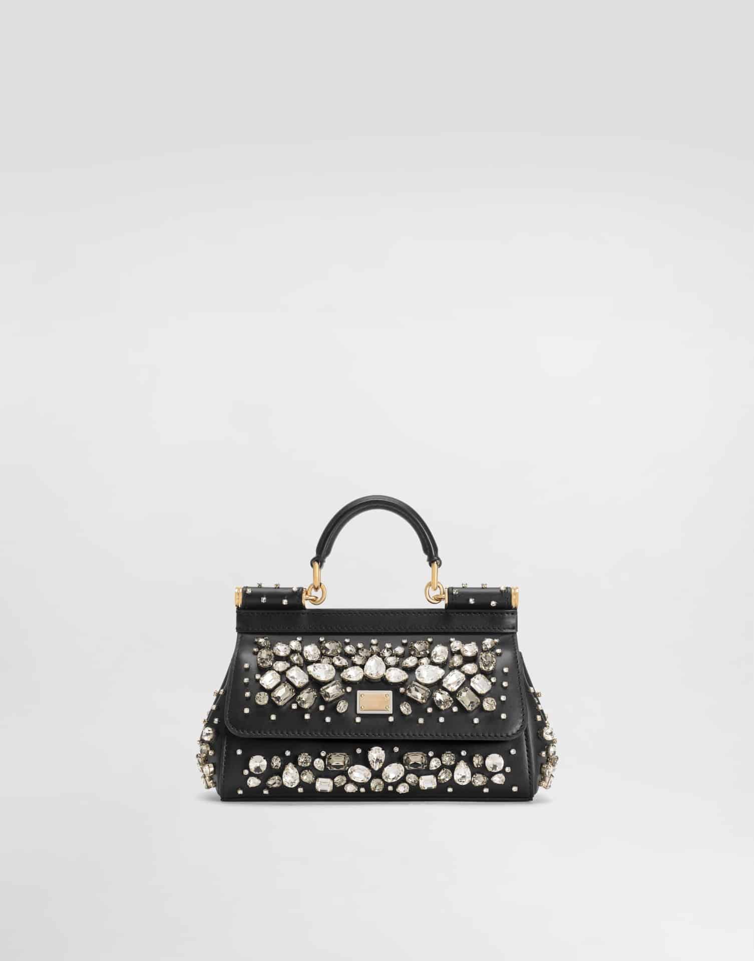 Sac à main Sicily petit cuir pierres Dolce & Gabbana-influensse