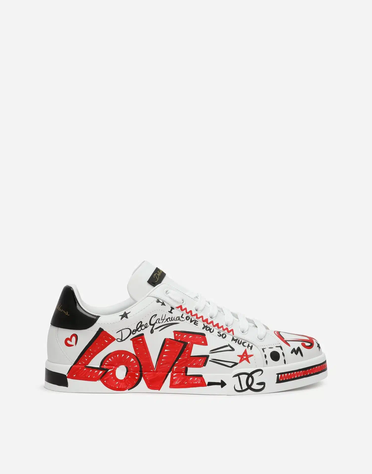 Baskets luxe Portofino Love DG cuir multicolor Dolce&Gabbana-influensse