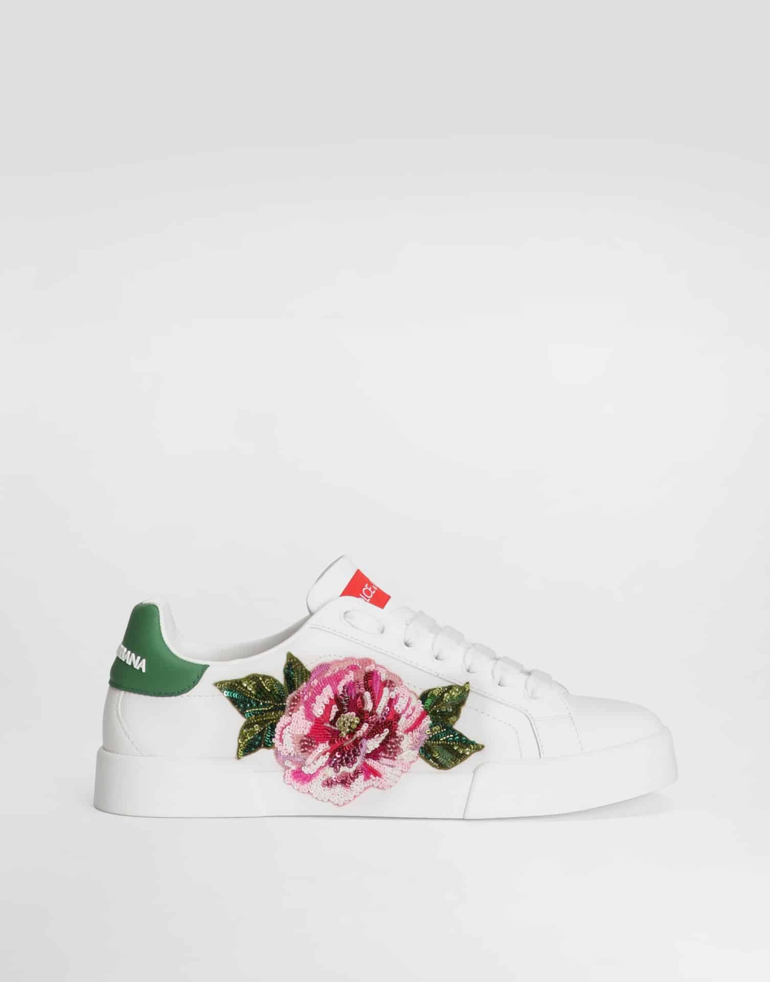 Sneakers luxe Portofino Light patch cuir blanc Dolce&Gabbana-influensse