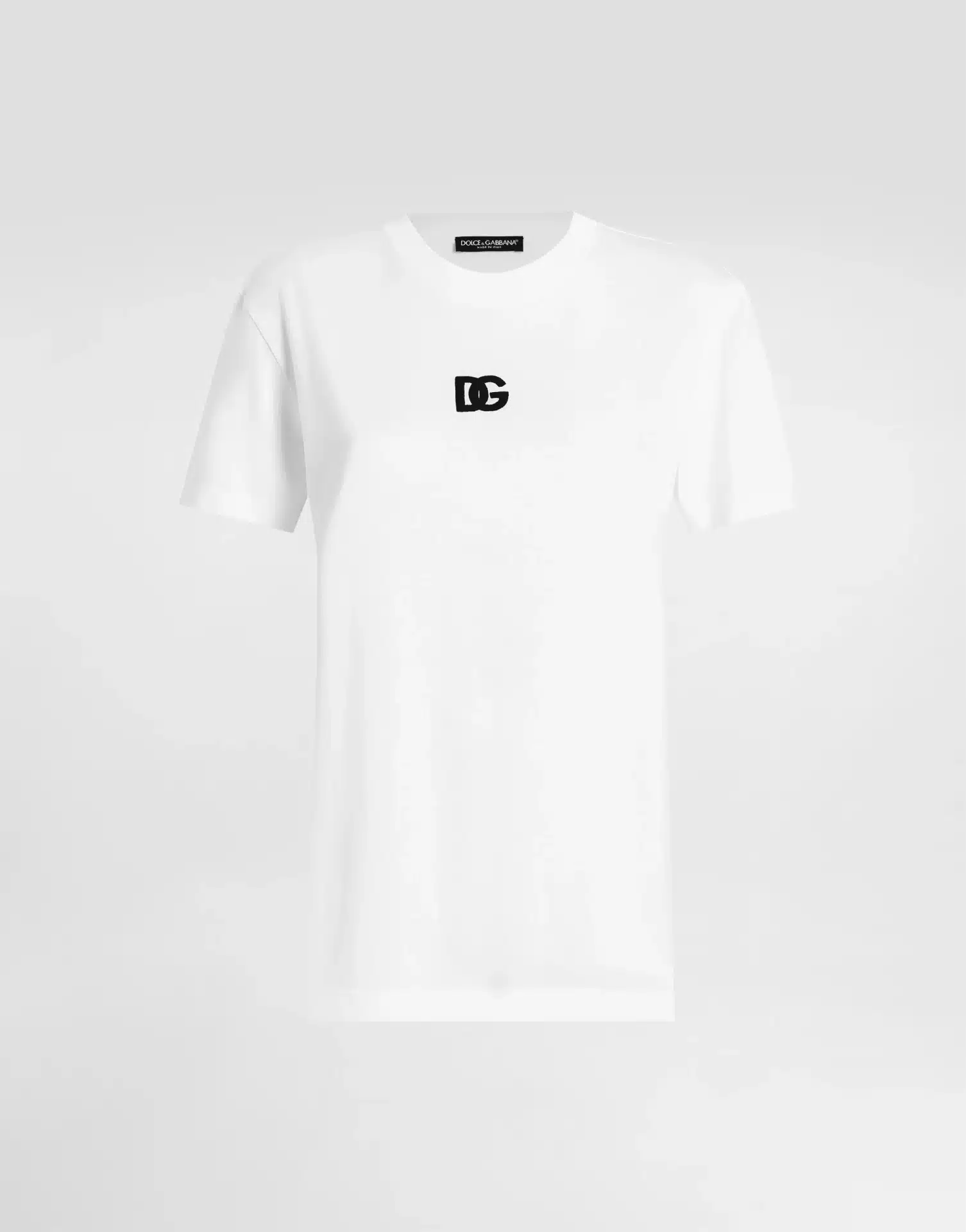 T-shirt luxe logo DG brodé coton jersey blanc Dolce&Gabbana-influensse