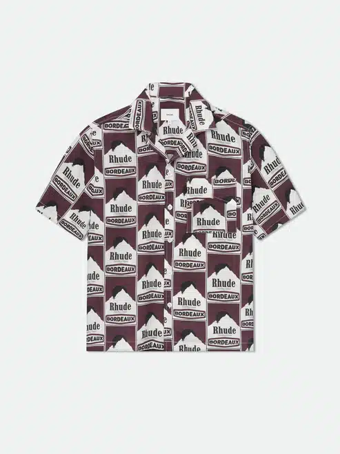 Chemise soie Clair de Lune bordeaux Rhude-influensse