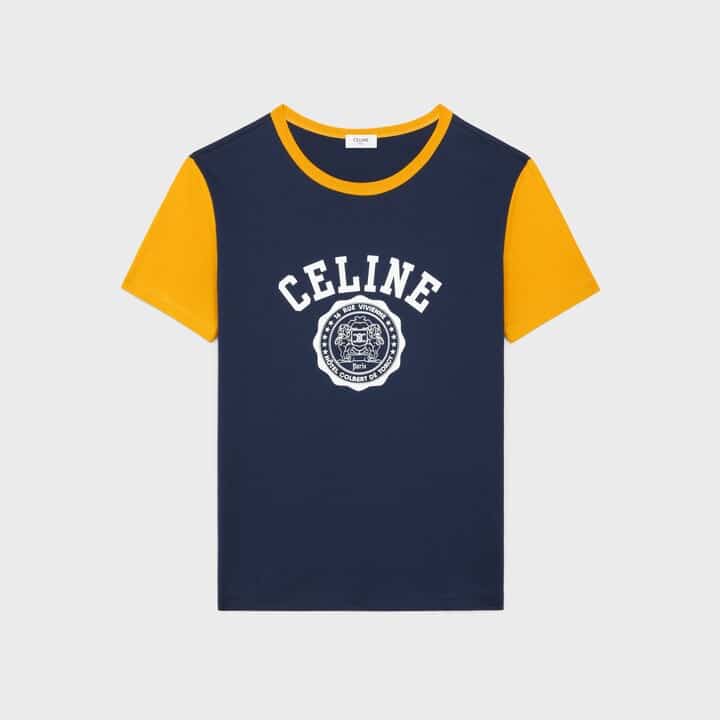 T-shirt Regular jersey Navy bouton d'or Celine-influensse