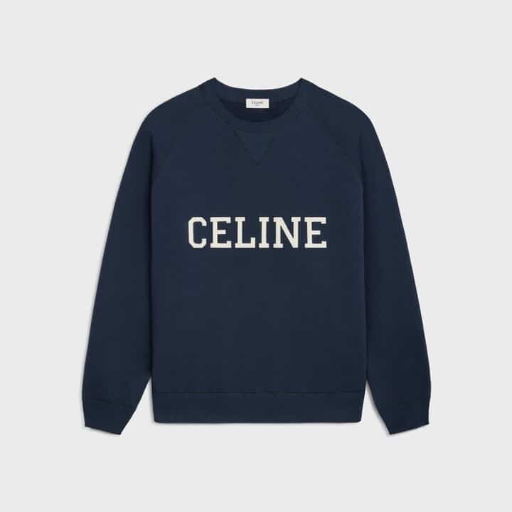 Sweat Loose coton molleton navy ecru Celine-influensse