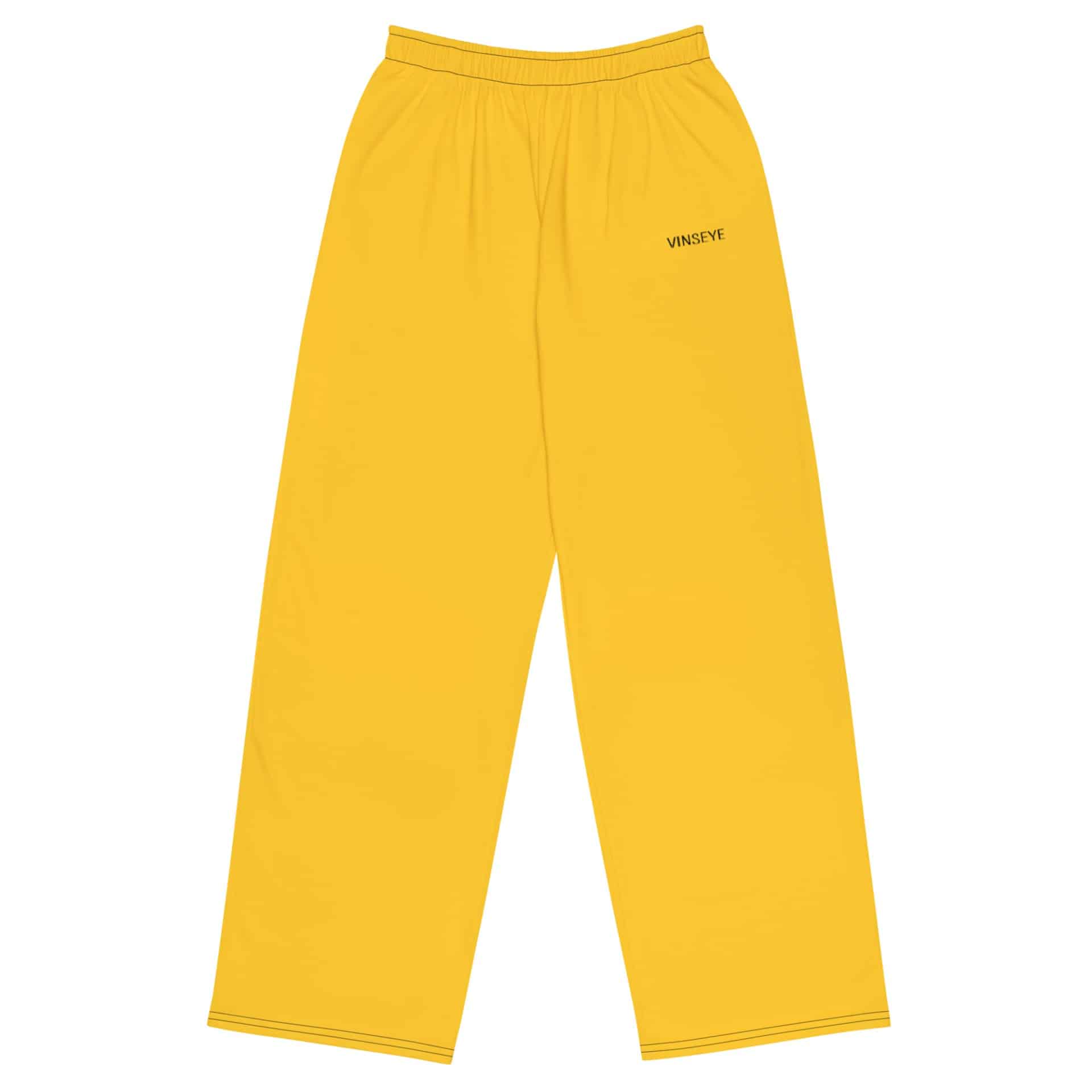 Pantalon large logo jaune Vinseye-influensse