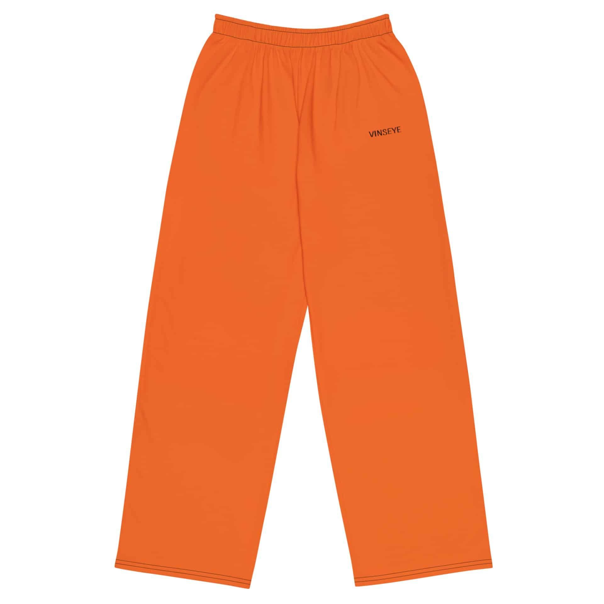 Pantalon large logo orange Vinseye-influensse