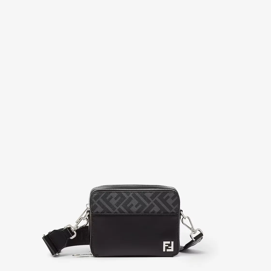 Sac à bandoulière Camera Organizer Squared cuir tissu noir Fendi-influensse