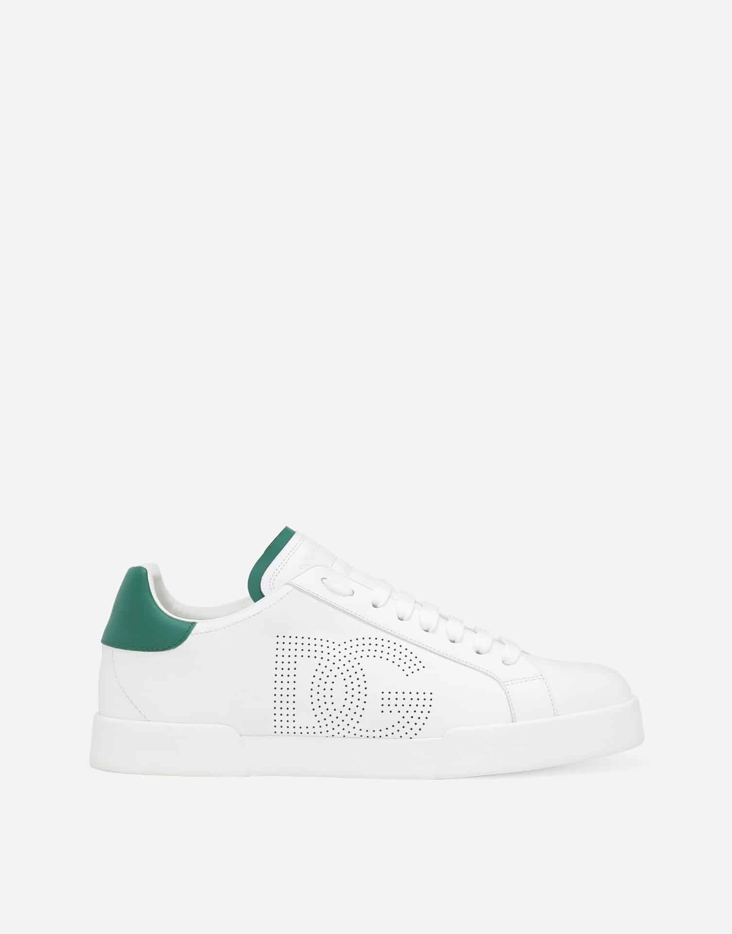 Sneakers luxe Strobel Portofino cuir blanc vert Dolce&Gabbana-influensse