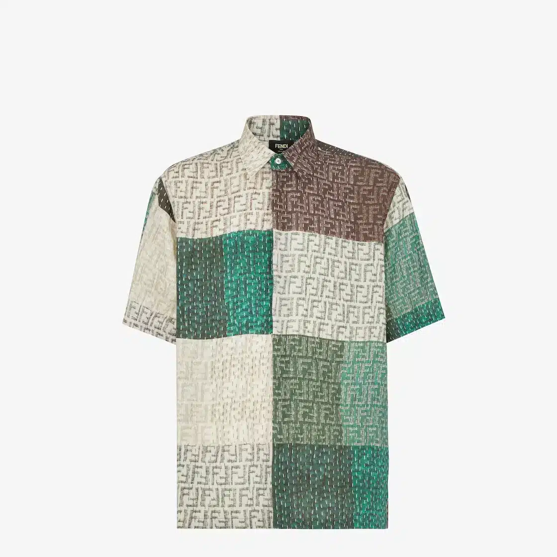 Chemise lin FF marron vert Fendi-influensse