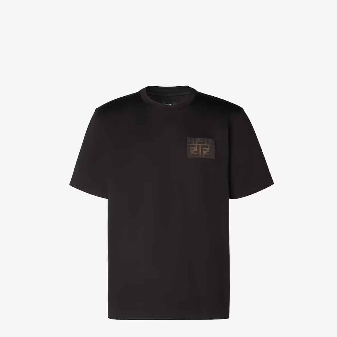 T-shirt oversize patch FF coton noir Fendi-influensse
