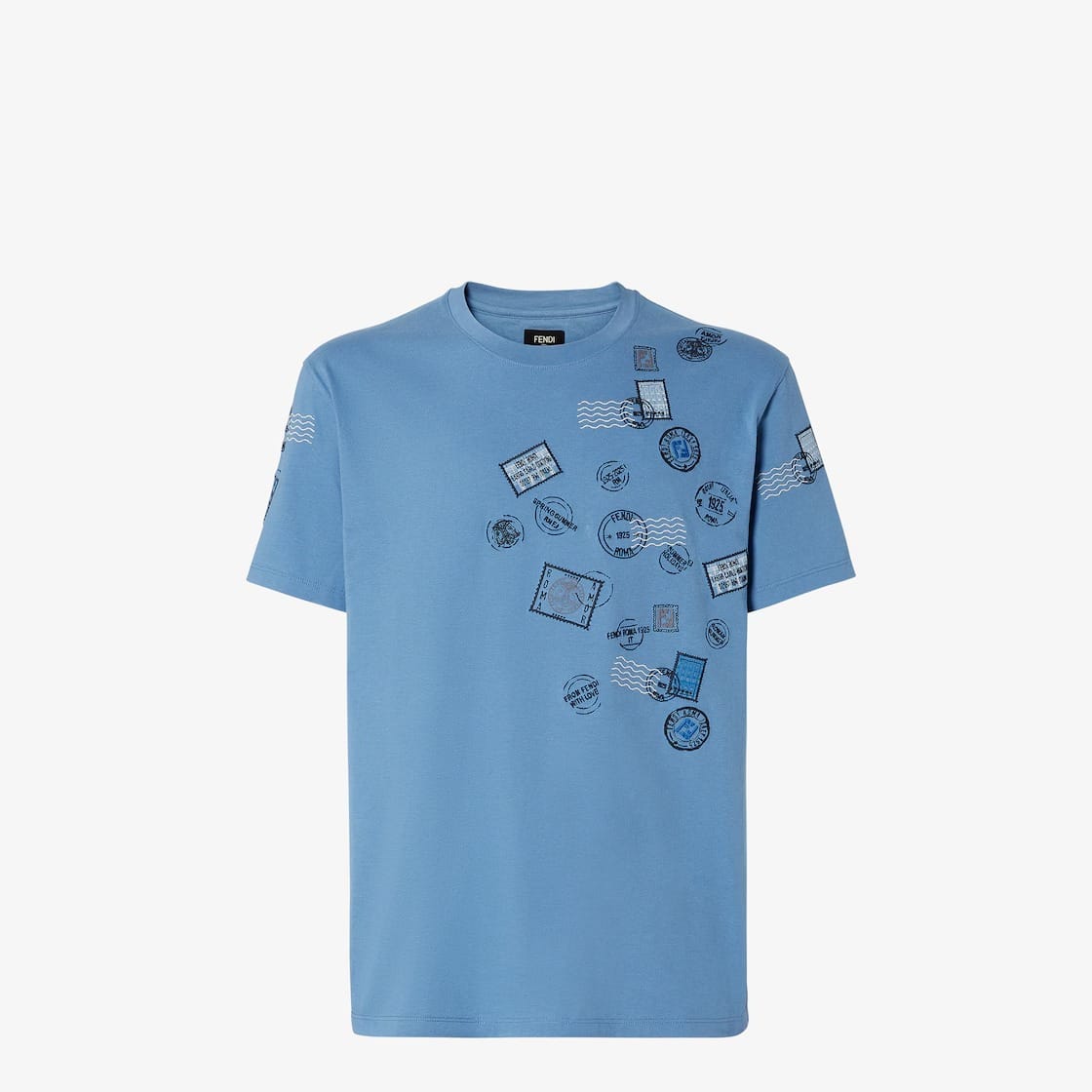 T-shirt Postcards coton bleu clair Fendi-influensse