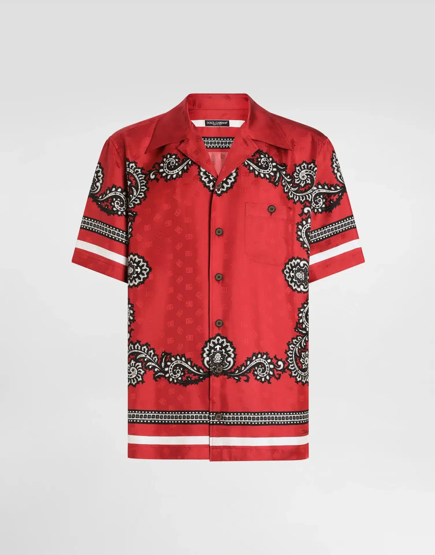 Chemise Hawaïenne Bandana soie rouge Dolce&Gabbana-influensse
