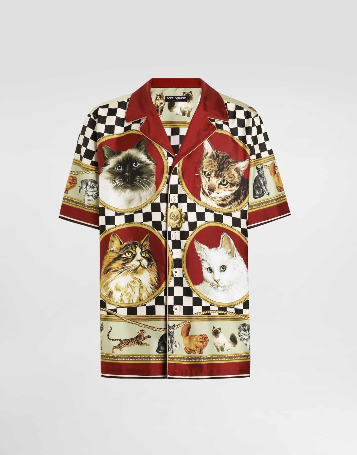Chemise Hawaïenne chat soie multicolore Dolce&Gabbana-influensse