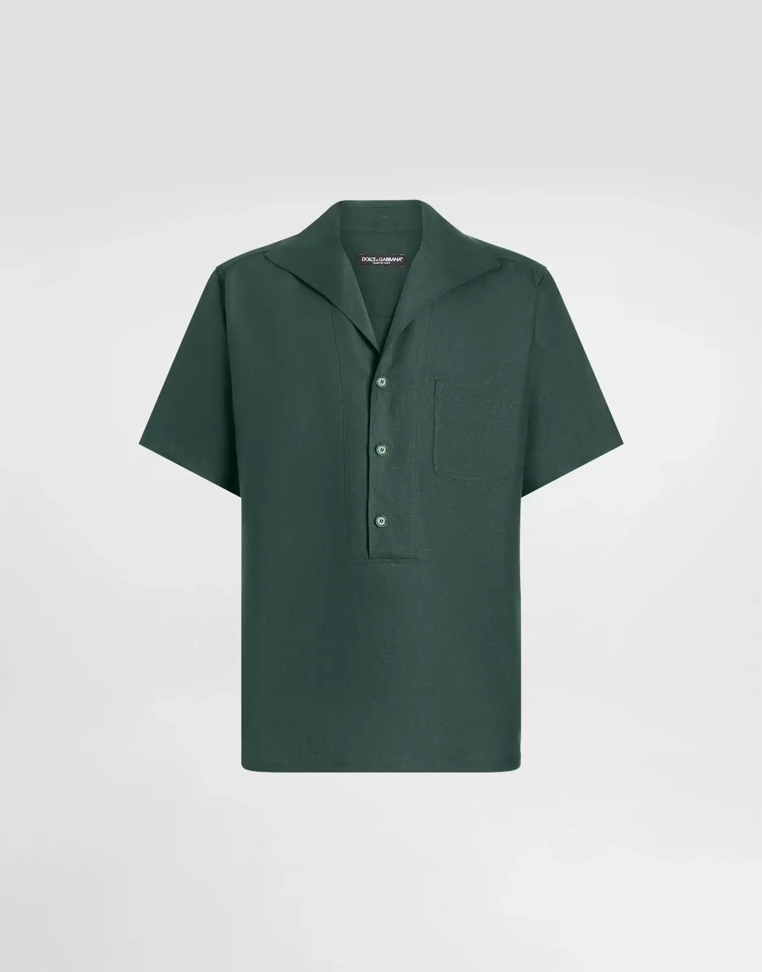 Chemise trois boutons lin vert Dolce&Gabbana-influensse