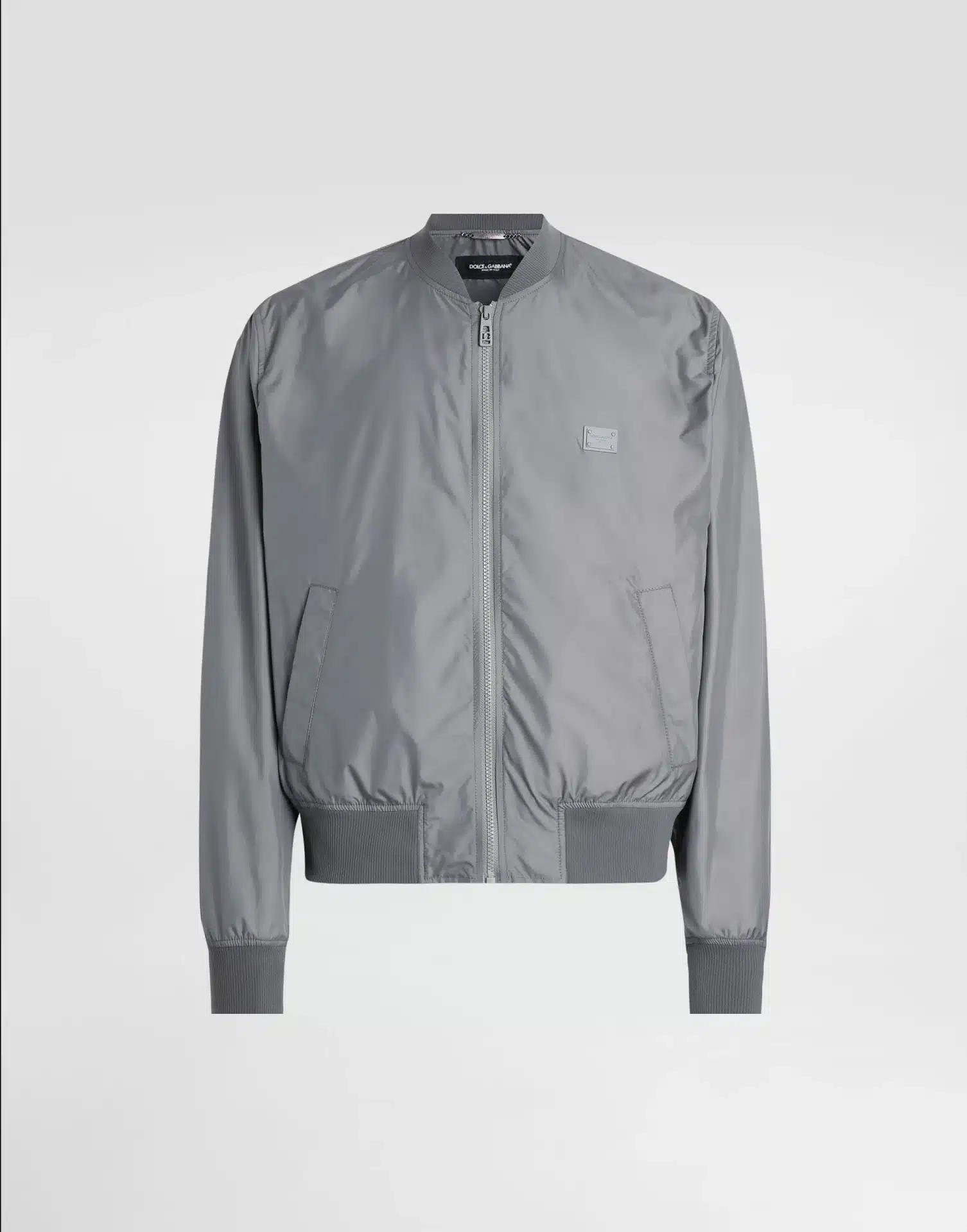 Blouson aviateur étiquette tissu technique gris Dolce&Gabbana-influensse