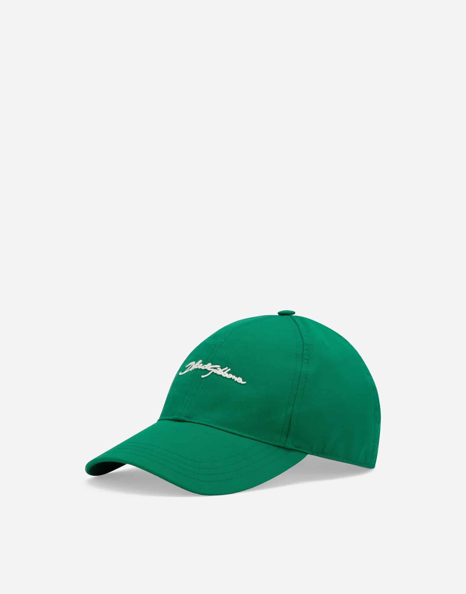 Casquette baseball logo Signature coton vert Dolce&Gabbana-influensse