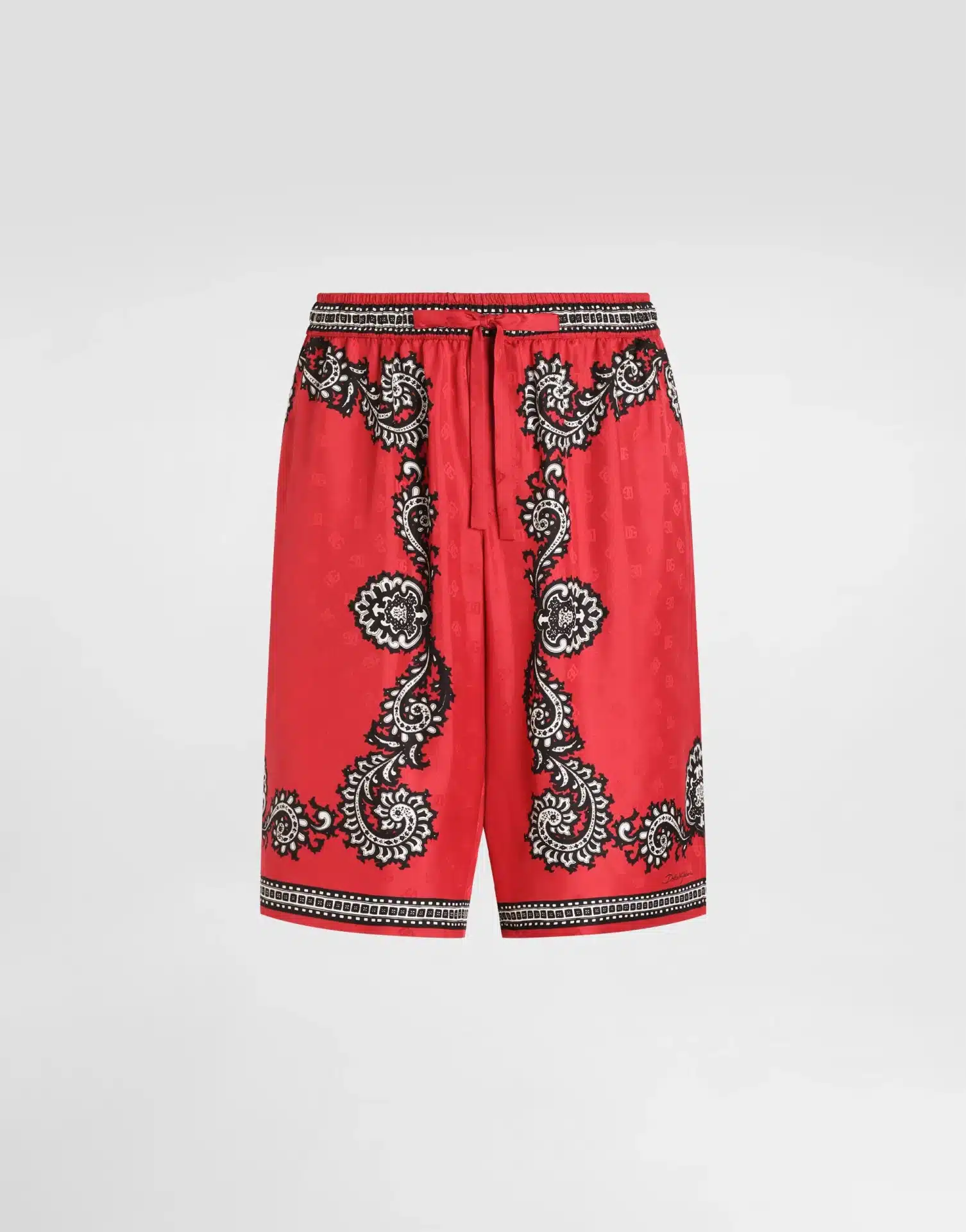 Short Bandana soie rouge Dolce&Gabbana-influensse