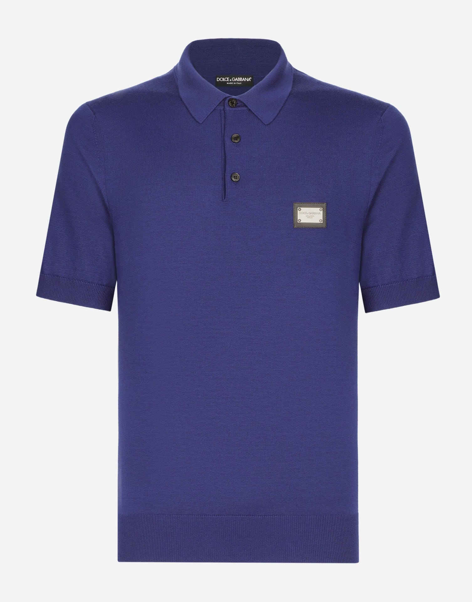 Polo logo étiquette laine bleu Dolce&Gabbana-influensse