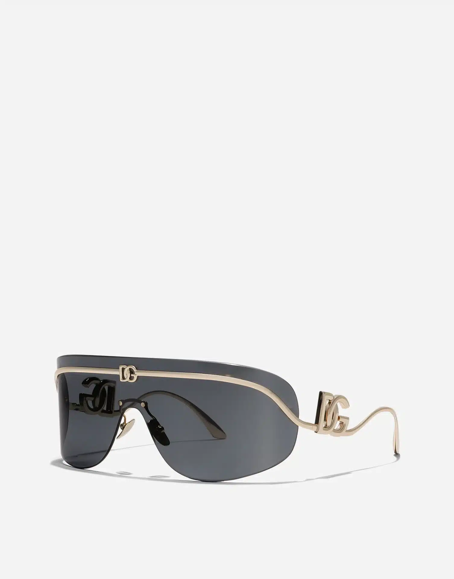 Lunettes de soleil Statement Shield noir doré Dolce&Gabbana-influensse