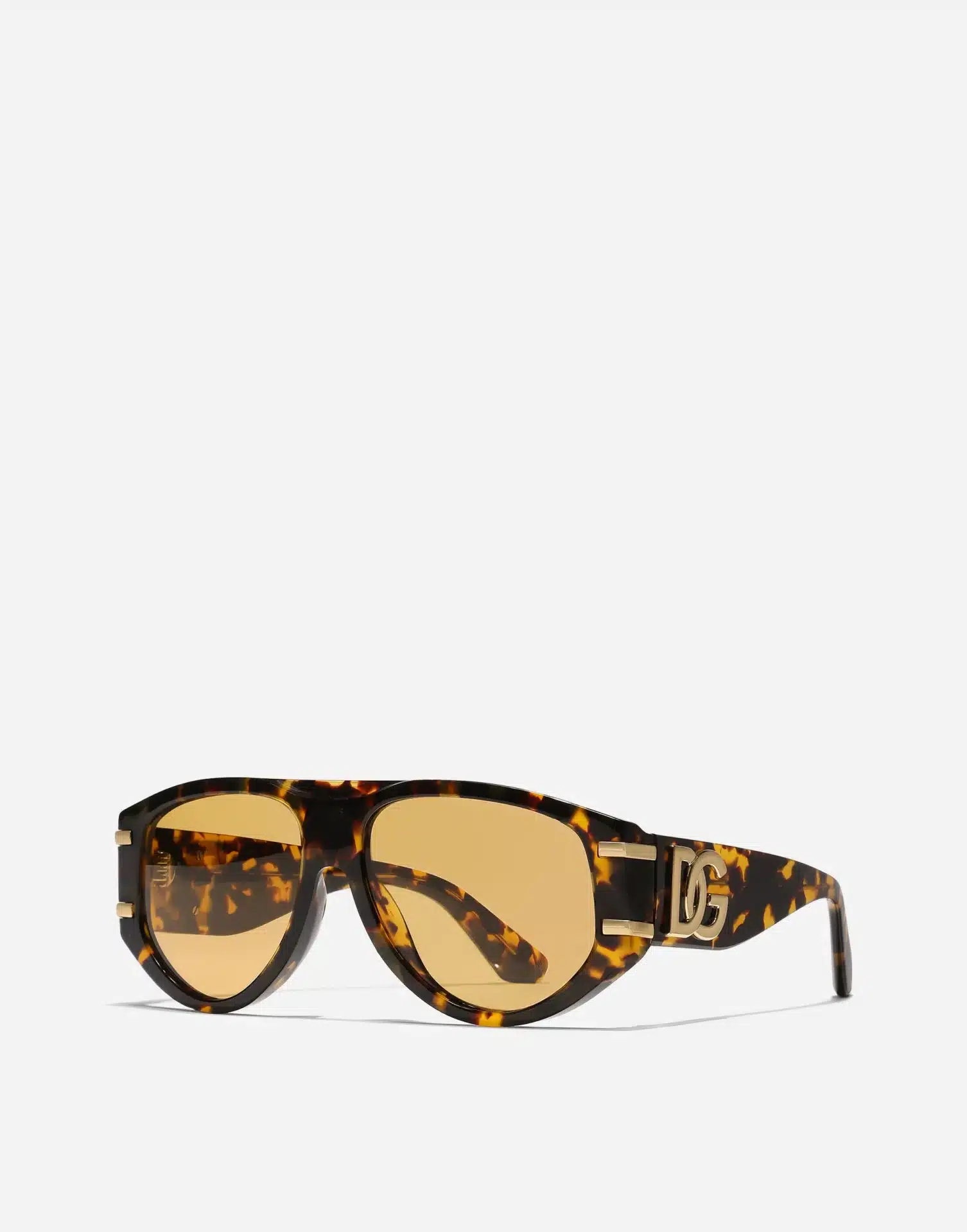 Lunettes de soleil DG Griffe Pilote havane jaune Dolce&Gabbana-influensse