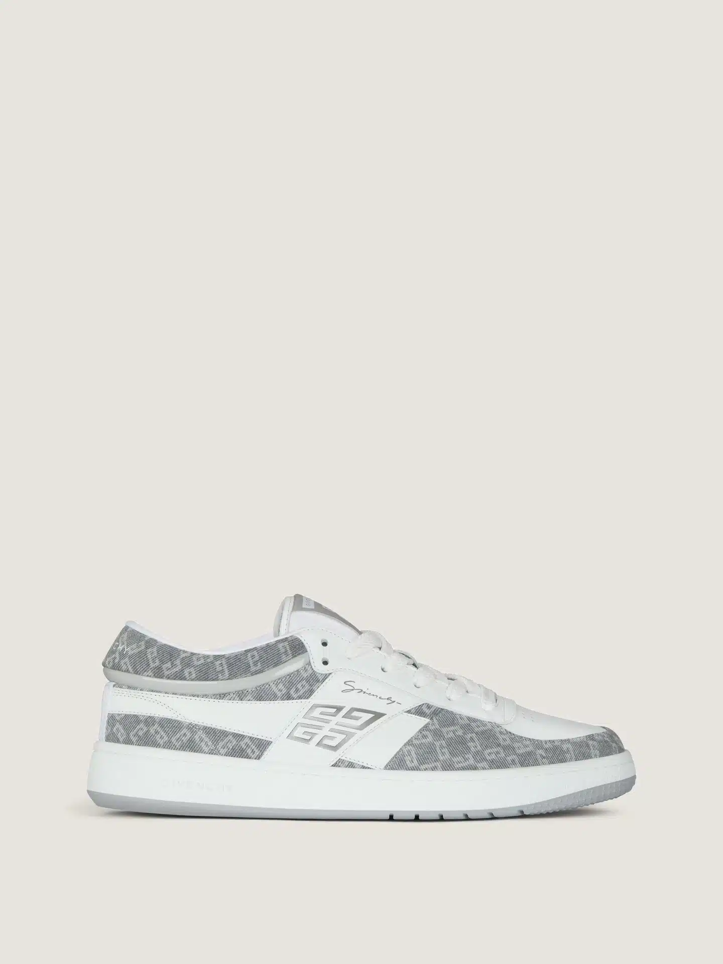 Sneakers G move monogram 72 cuir denim gris blanc Givenchy-influensse