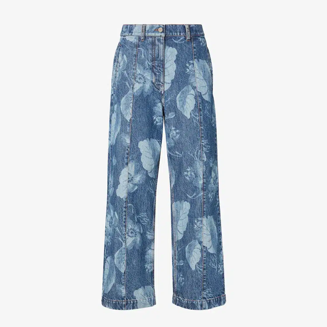 Jean long denim bleu foncé Fendi-influensse