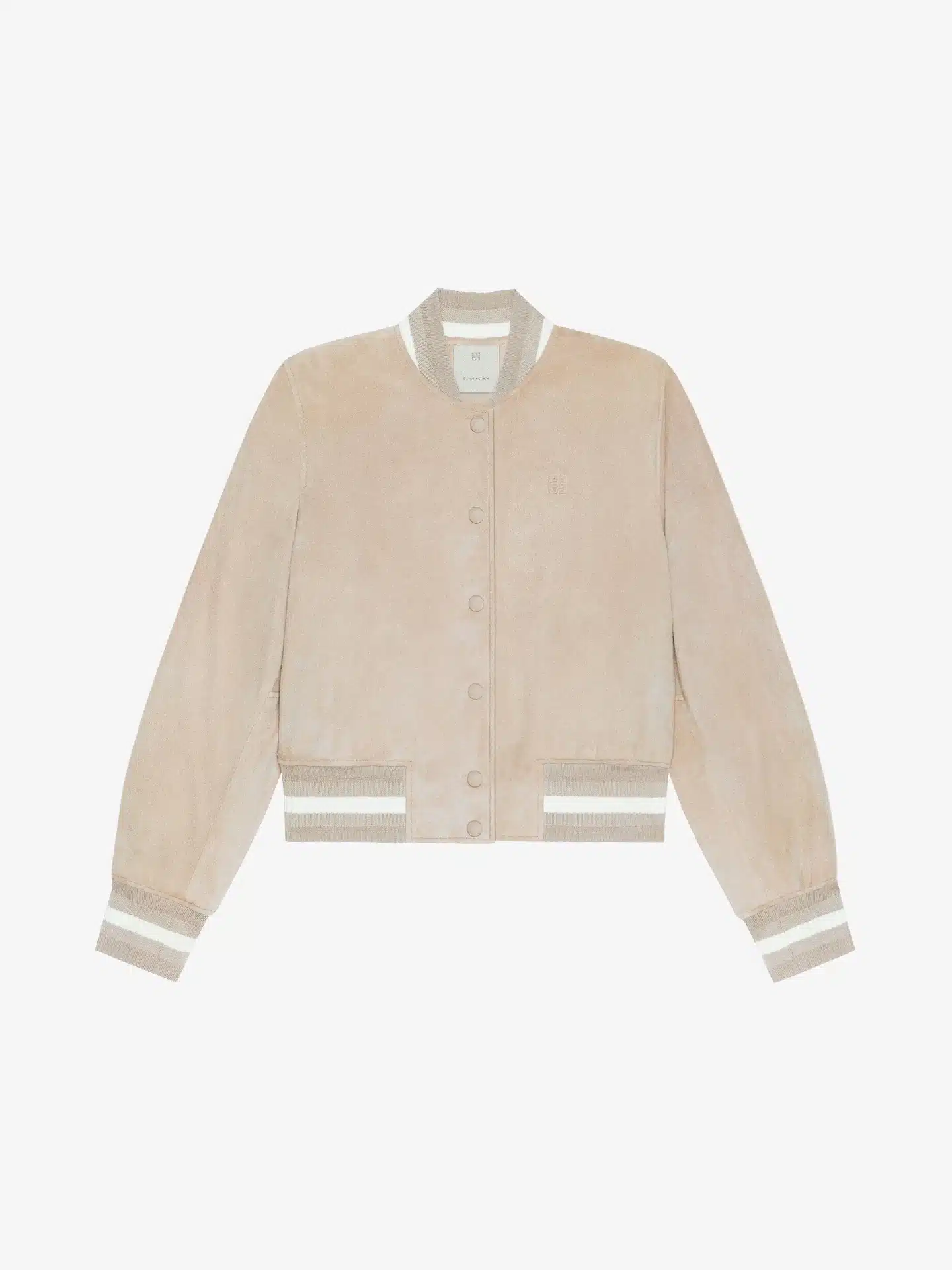 Blouson Varsity cuir suède sable Givenchy-influensse