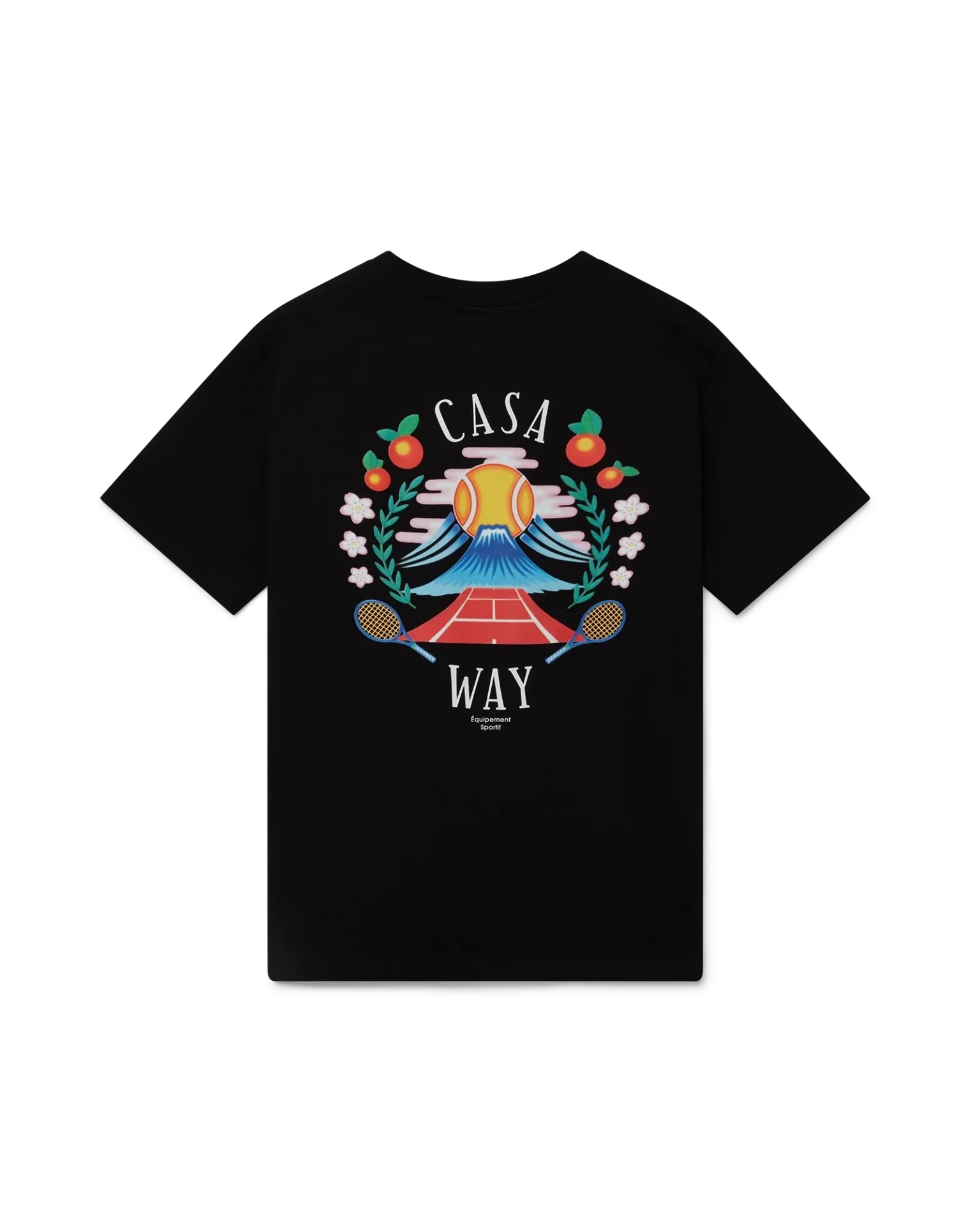 T-shirt Casa Way Mountain coton bio noir Casablanca Paris-influensse