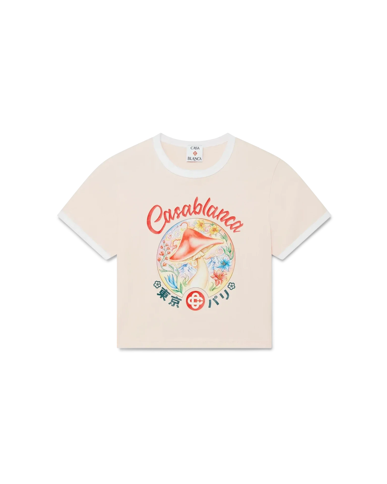 T-shirt court emblème champignon multicolore Casablanca Paris-influensse