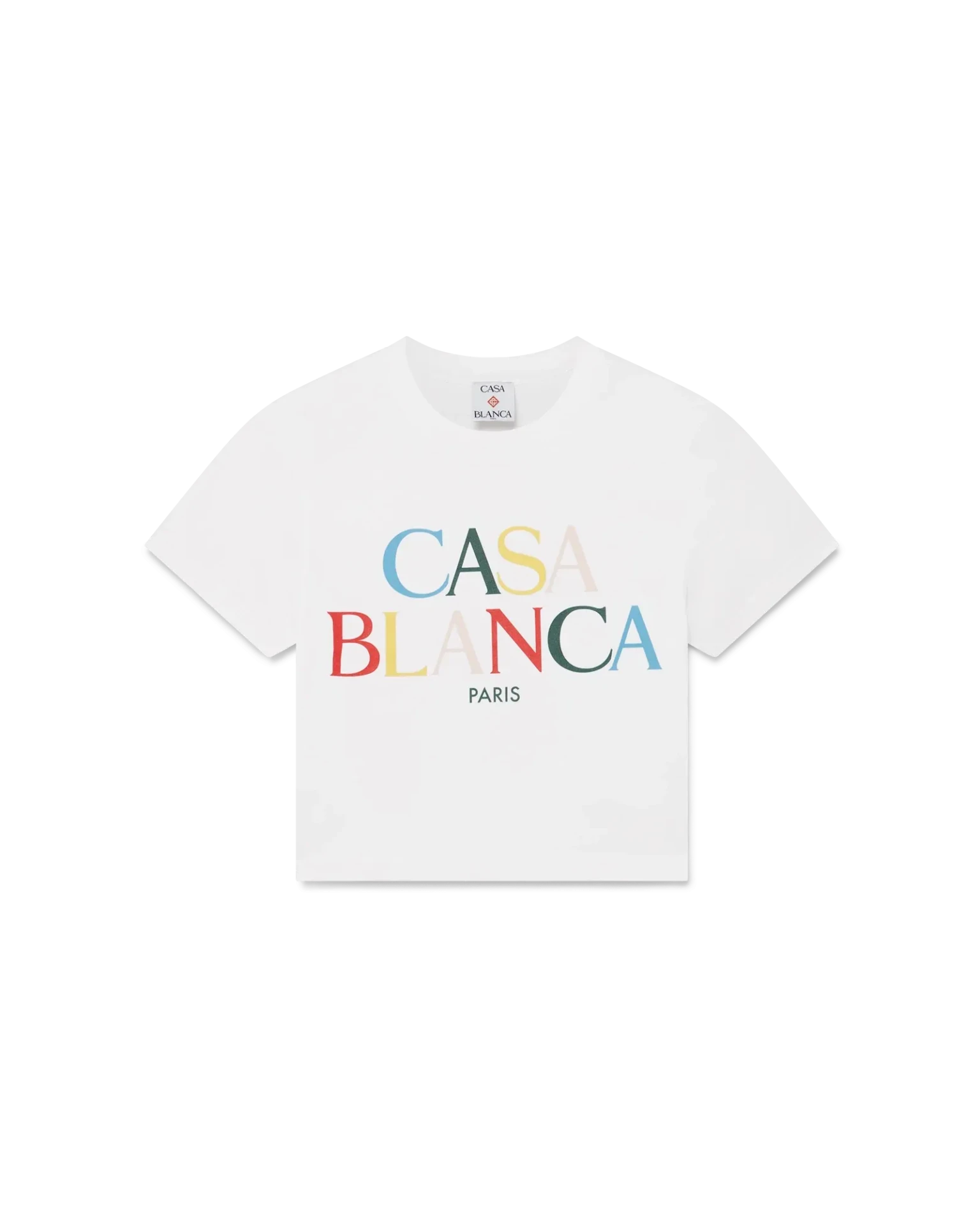 T-shirt court logo empilé blanc Casablanca Paris-influensse