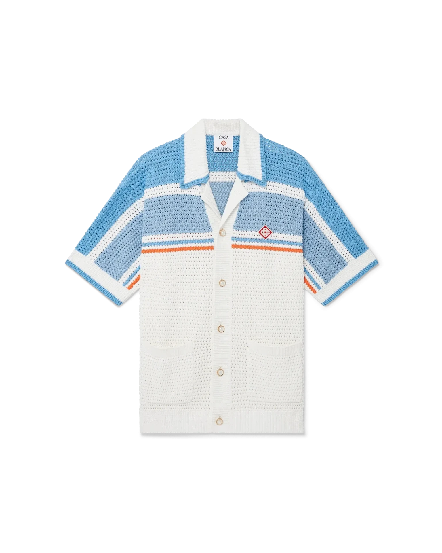 Chemise Tennis coton crochet bleu multicolore Casablanca-influensse