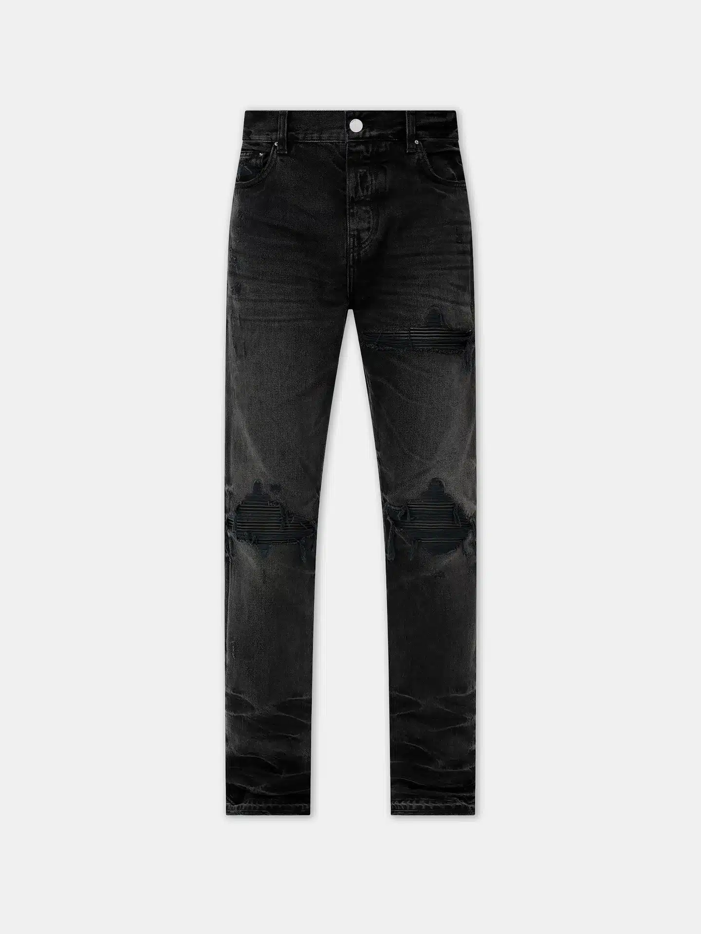 Jean droit MX1 cuir noir vintage Amiri-influensse