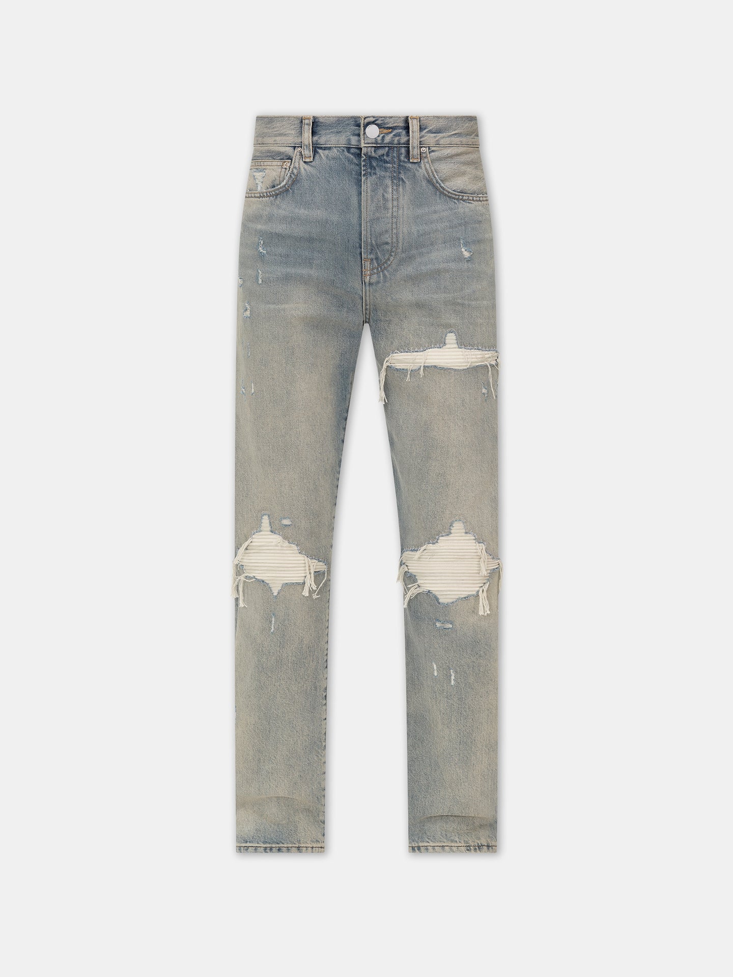 Jean droit MX1 daim indigo antique Amiri-influensse