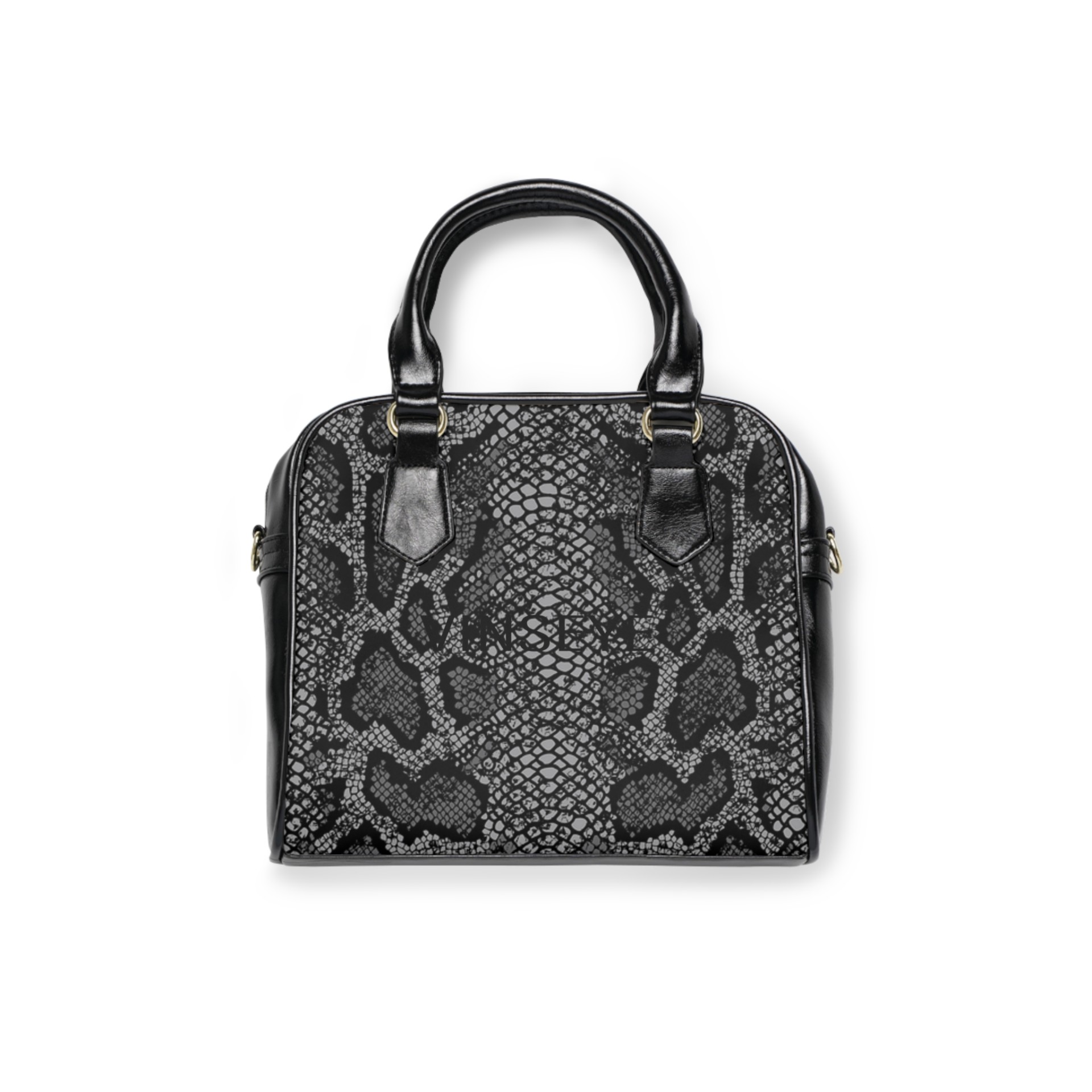 Sac à main Femme à bandoulière cuir snake skin noir Vinseye-influensse