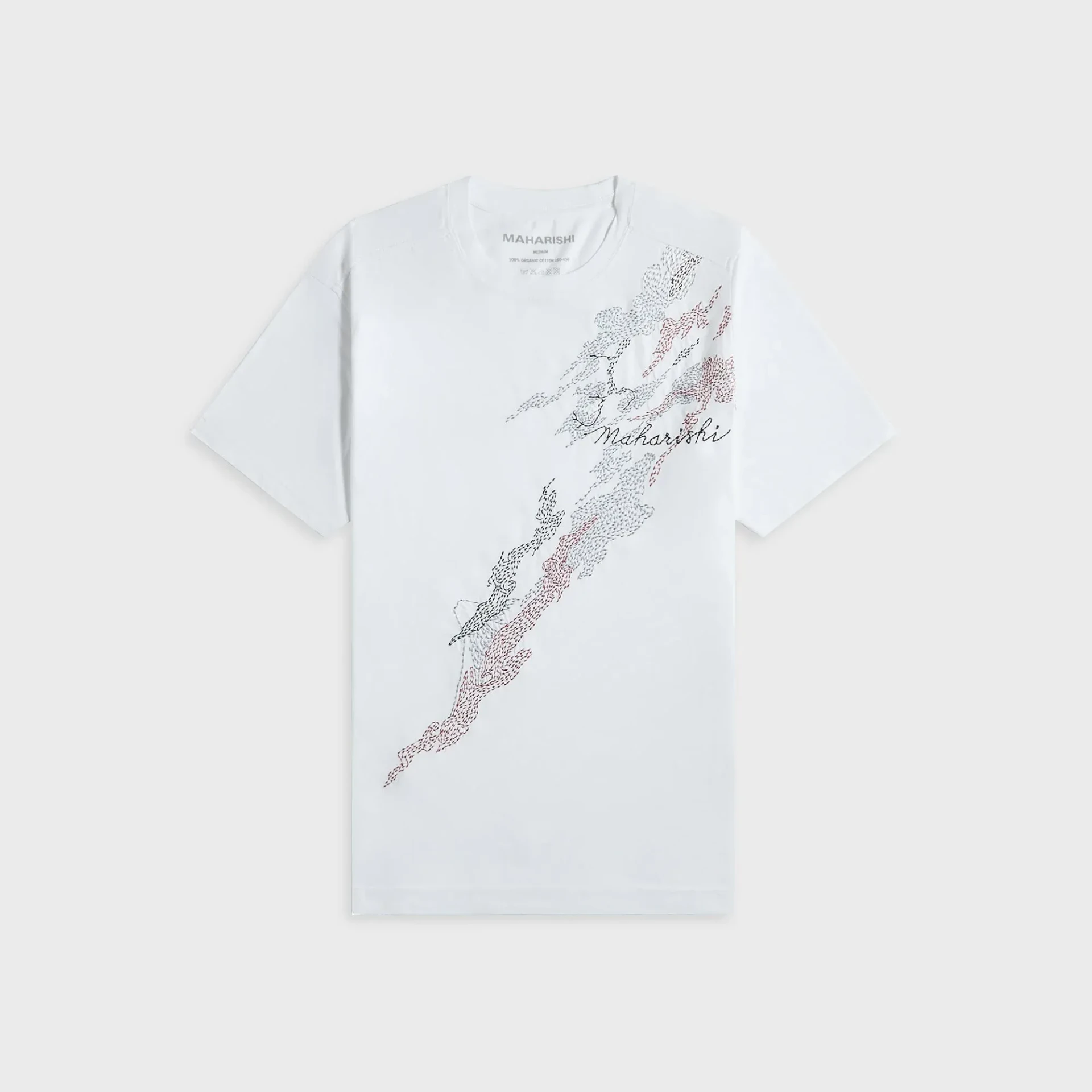 Tee manches courtes Bonsaï Sashiko blanc Maharishi-influensse