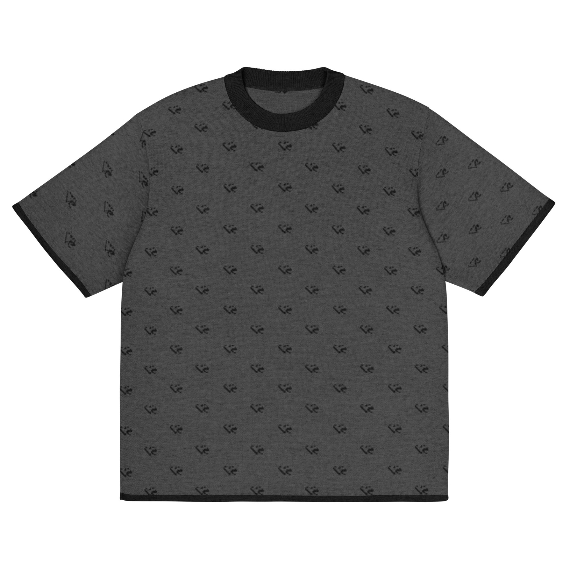 T-shirt classique en maille monogram anthracite Vinseye-influensse