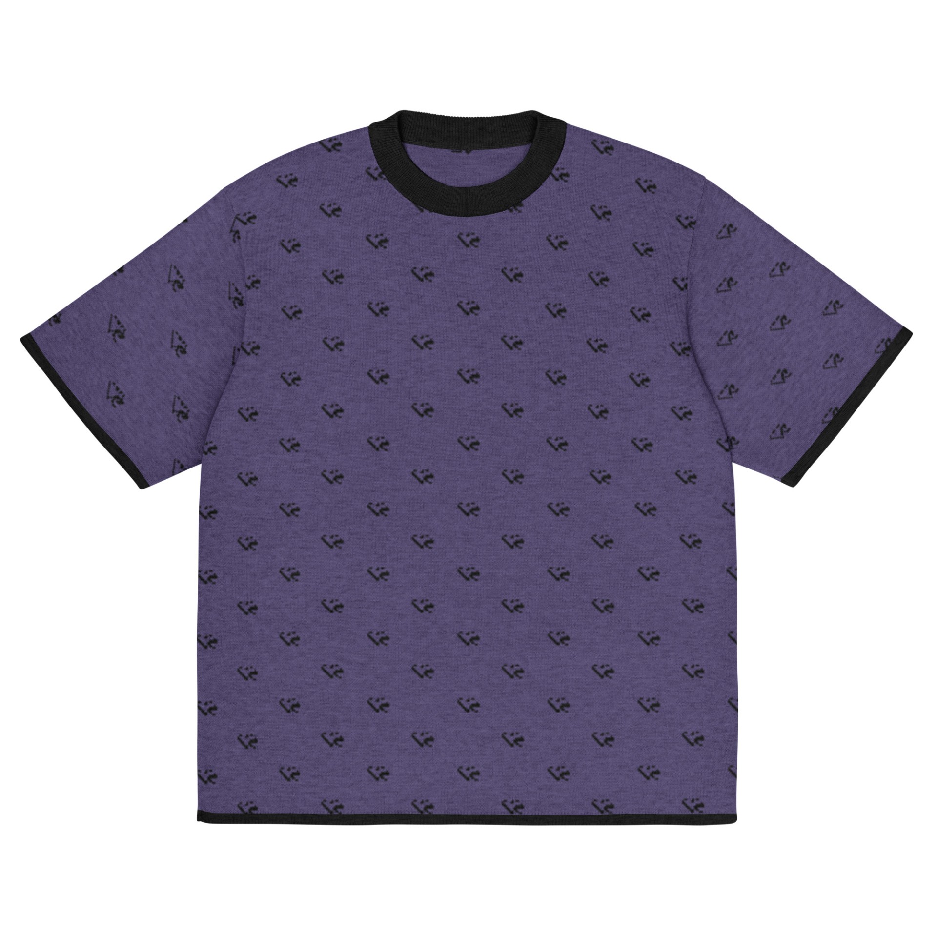 T-shirt classique en maille monogram violet Vinseye-influensse
