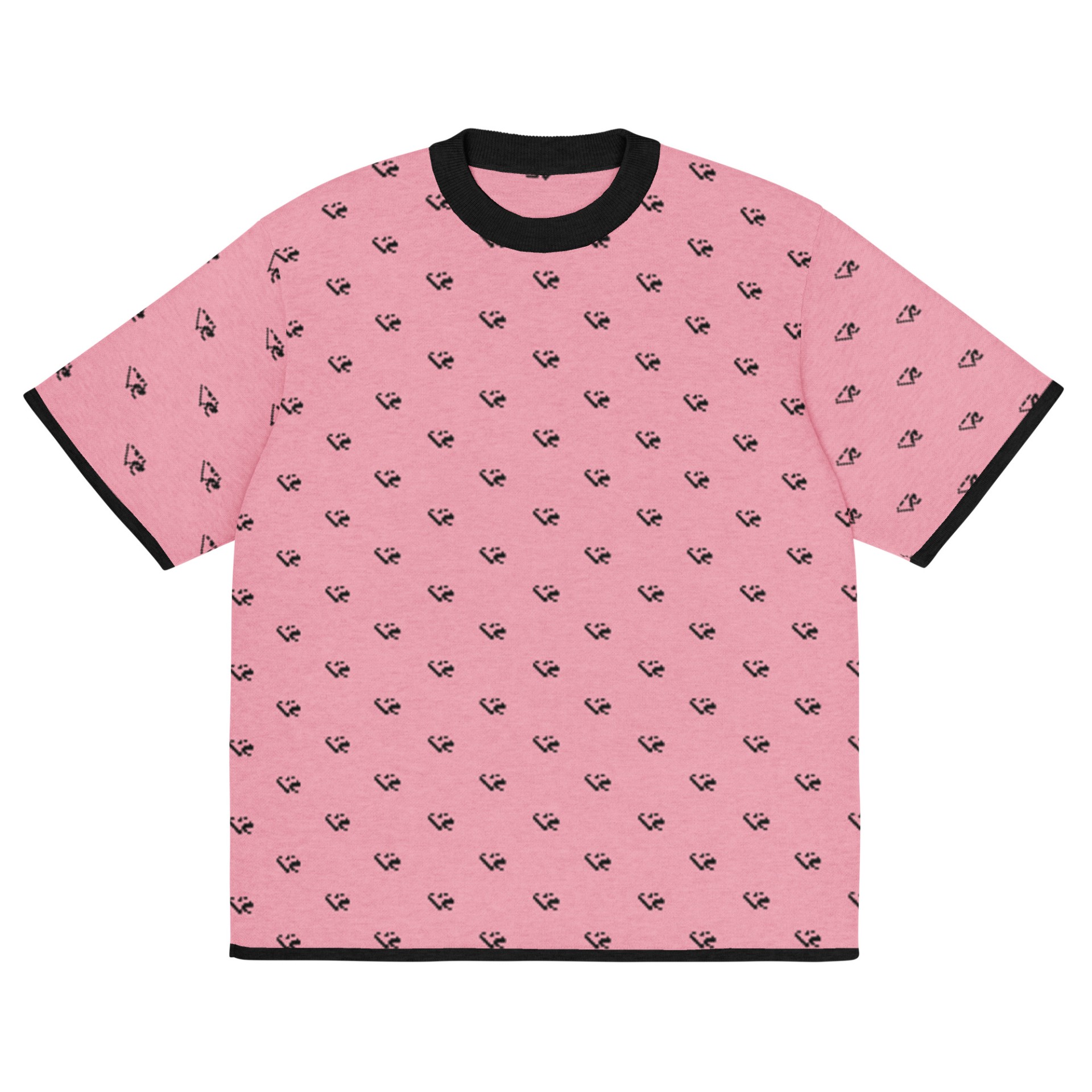 T-shirt lady classique femme en maille monogram rose Vinseye-influensse