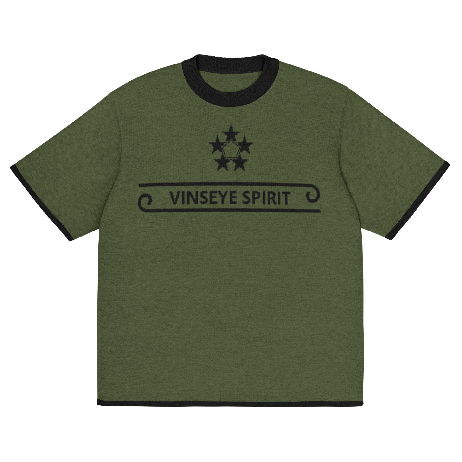 T-shirt classique en maille Spirit olive Vinseye-influensse