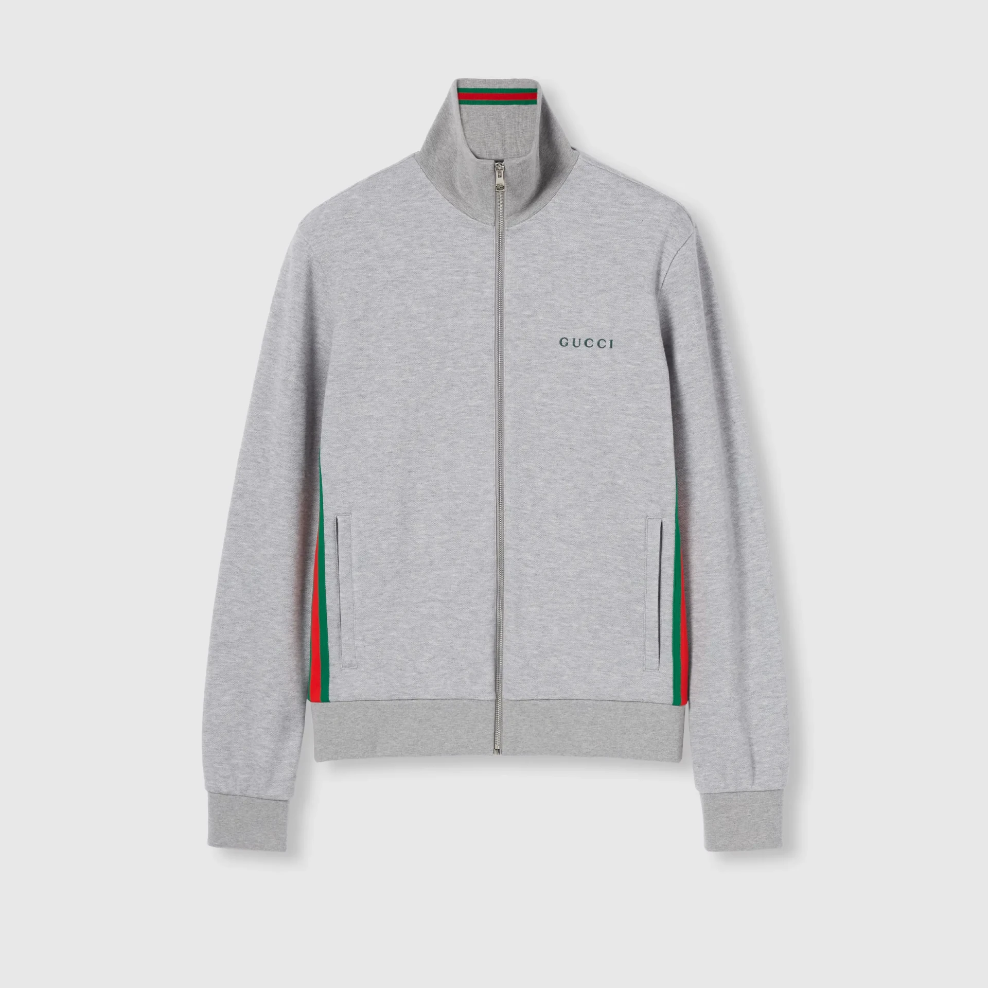 Survêtement Zip piqué de coton gris Gucci-influensse
