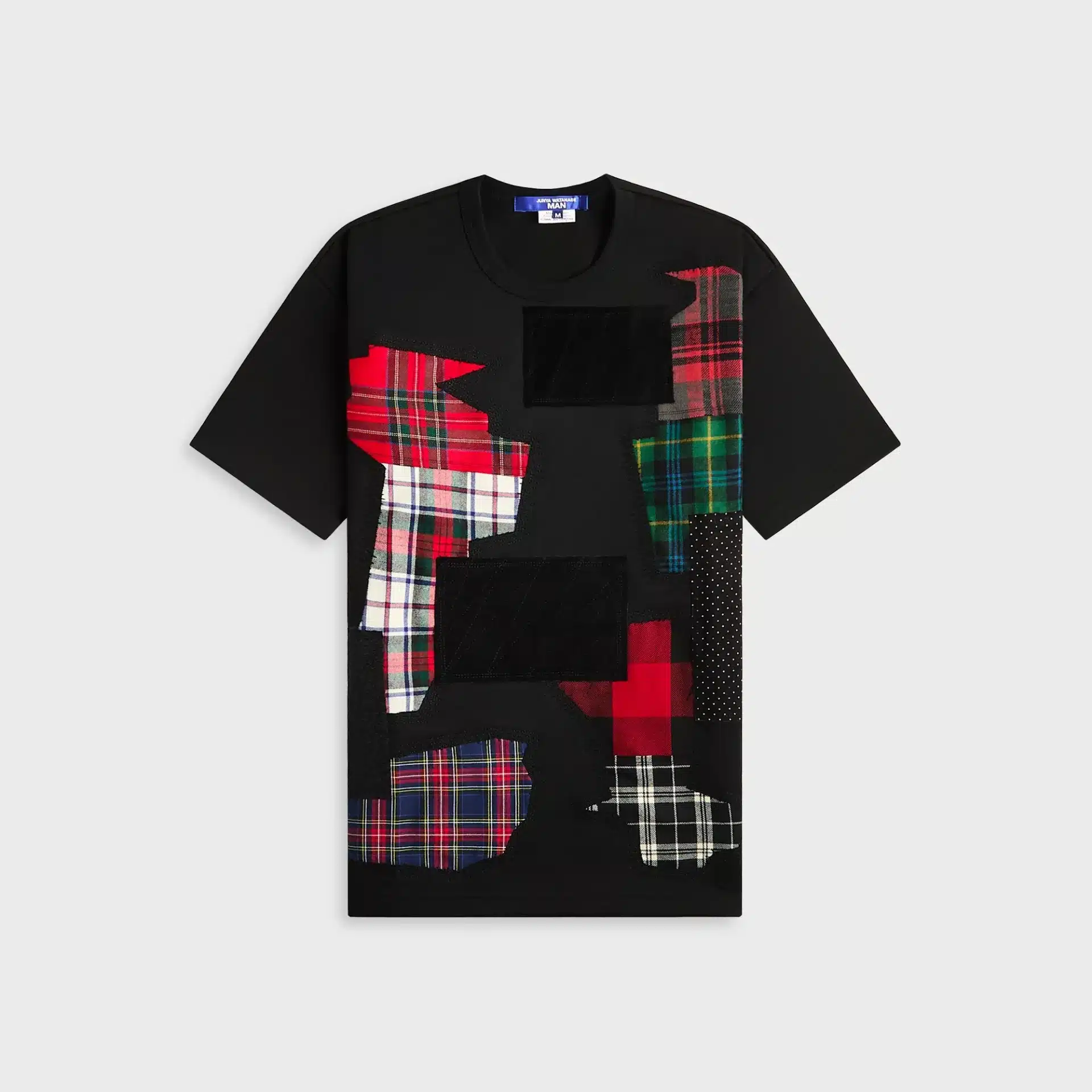 T-shirt Patchwork coton noir rouge Junya Watanabe Man-influensse