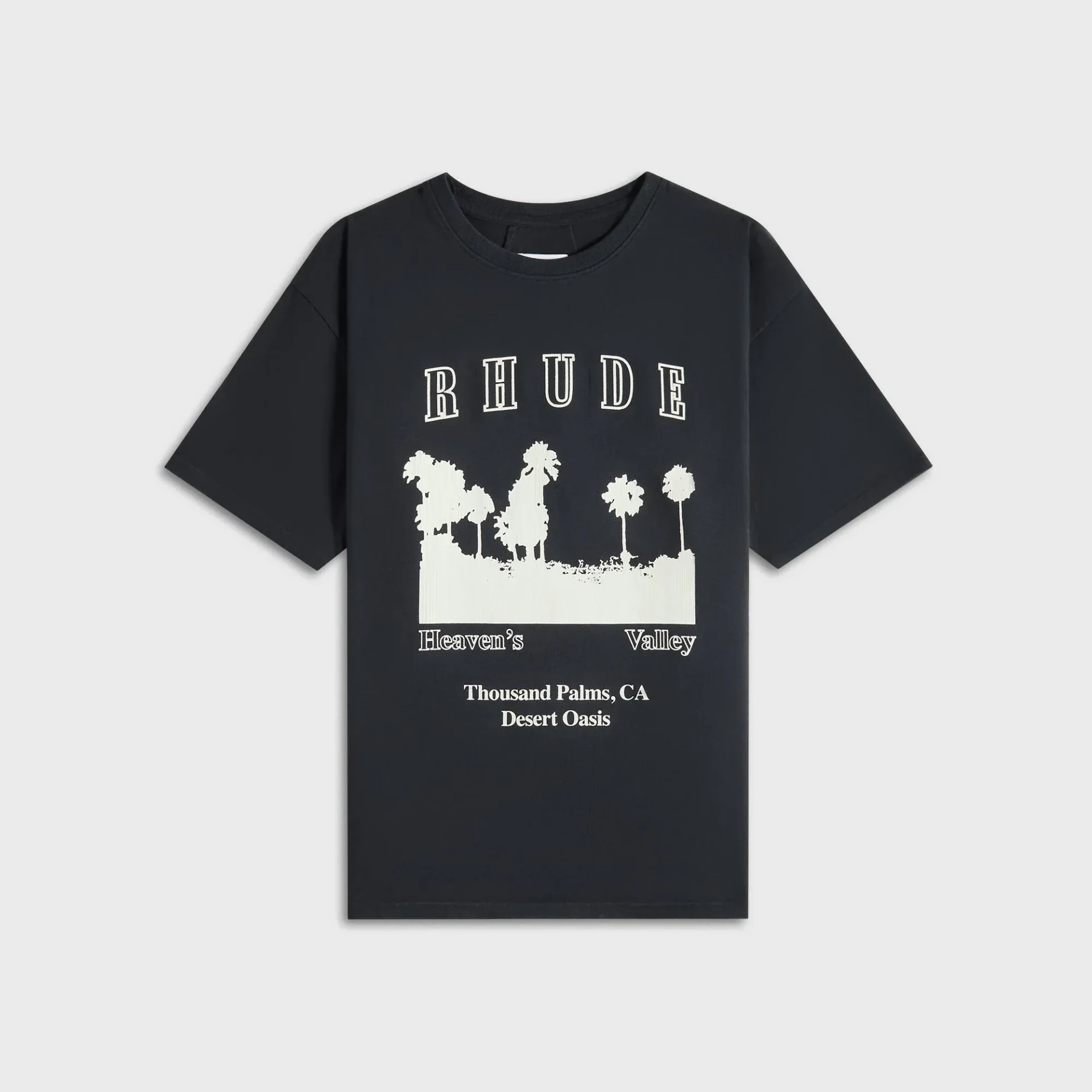 Tee shirt Thousand Palms coton noir vintage Rhude-influensse