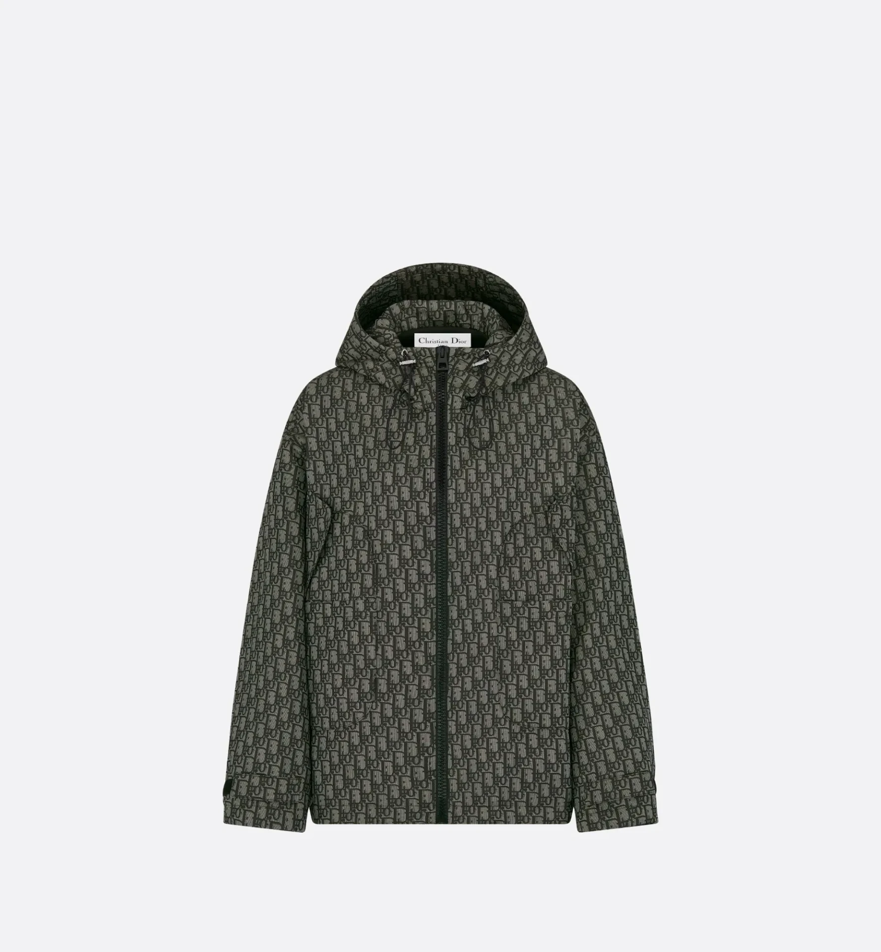Veste imperméable à capuche taffetas motif oblique gris Dior-influensse