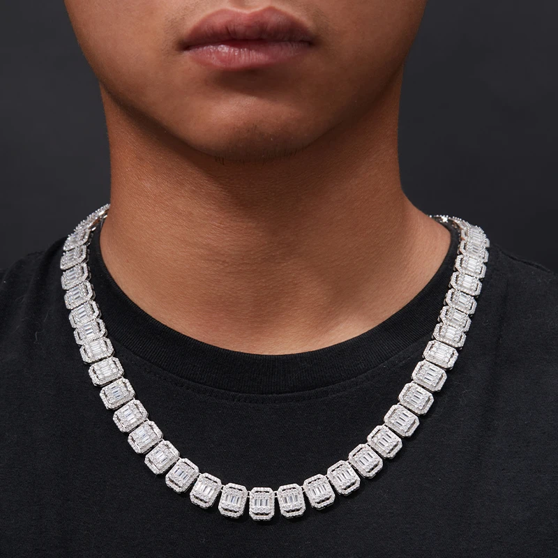 Collier argent Sterling 925 diamant moissanite-influensse