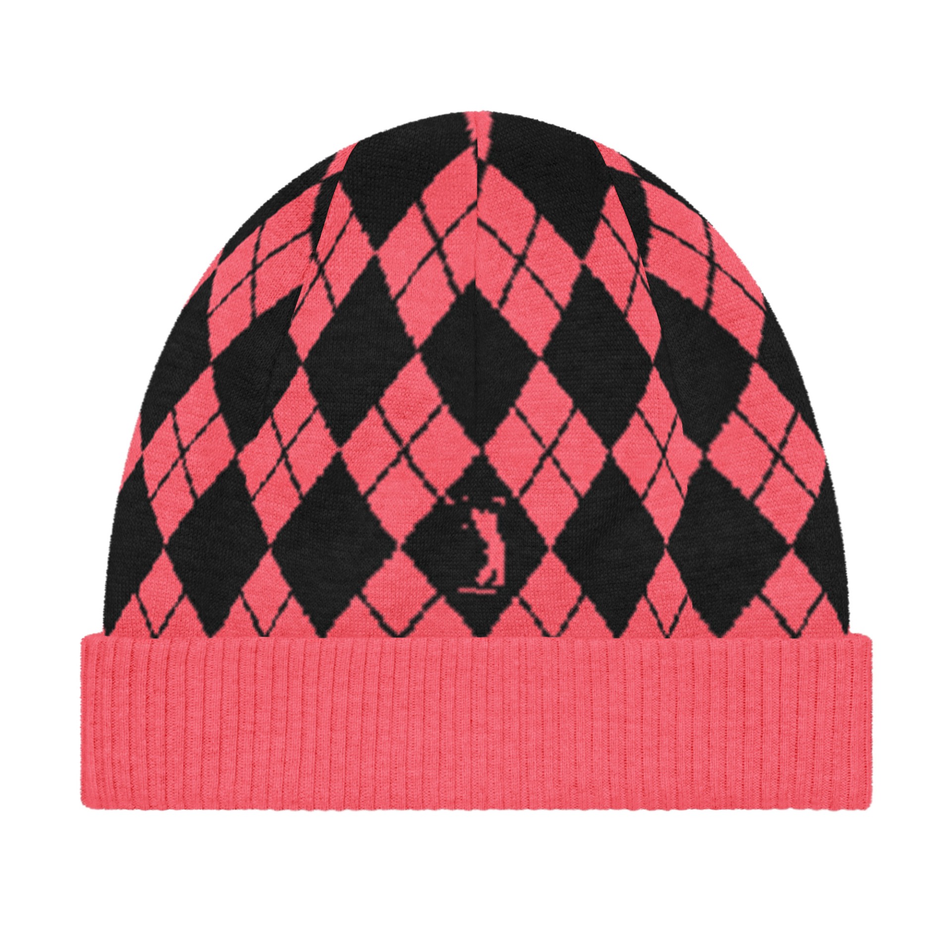 Bonnet tricot Street Golfer noir rose vif Vinseye-influensse
