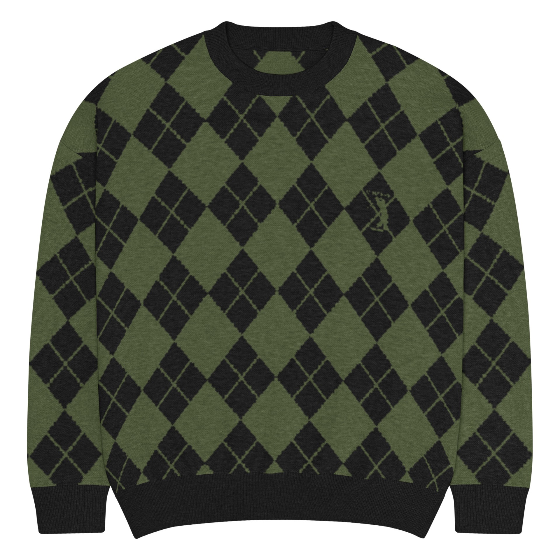 Pull tricot Street Golfer noir olive Vinseye-influensse