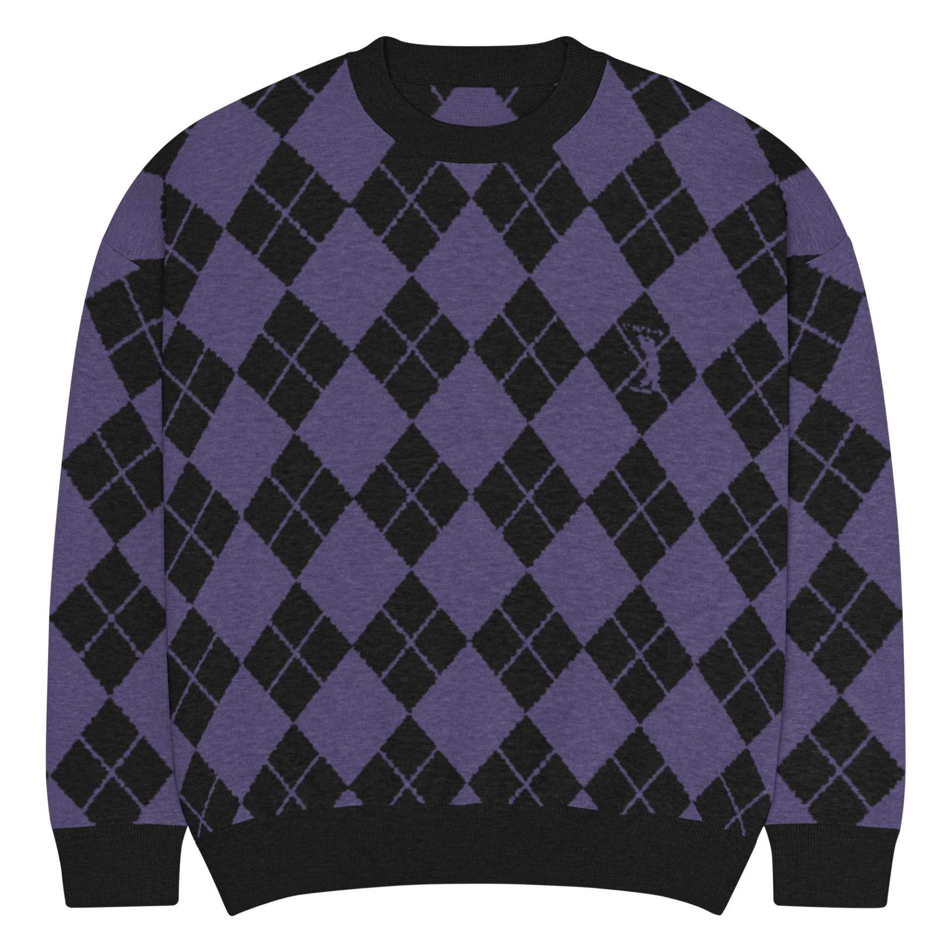 Pull tricot Street Golfer noir violet Vinseye-influensse