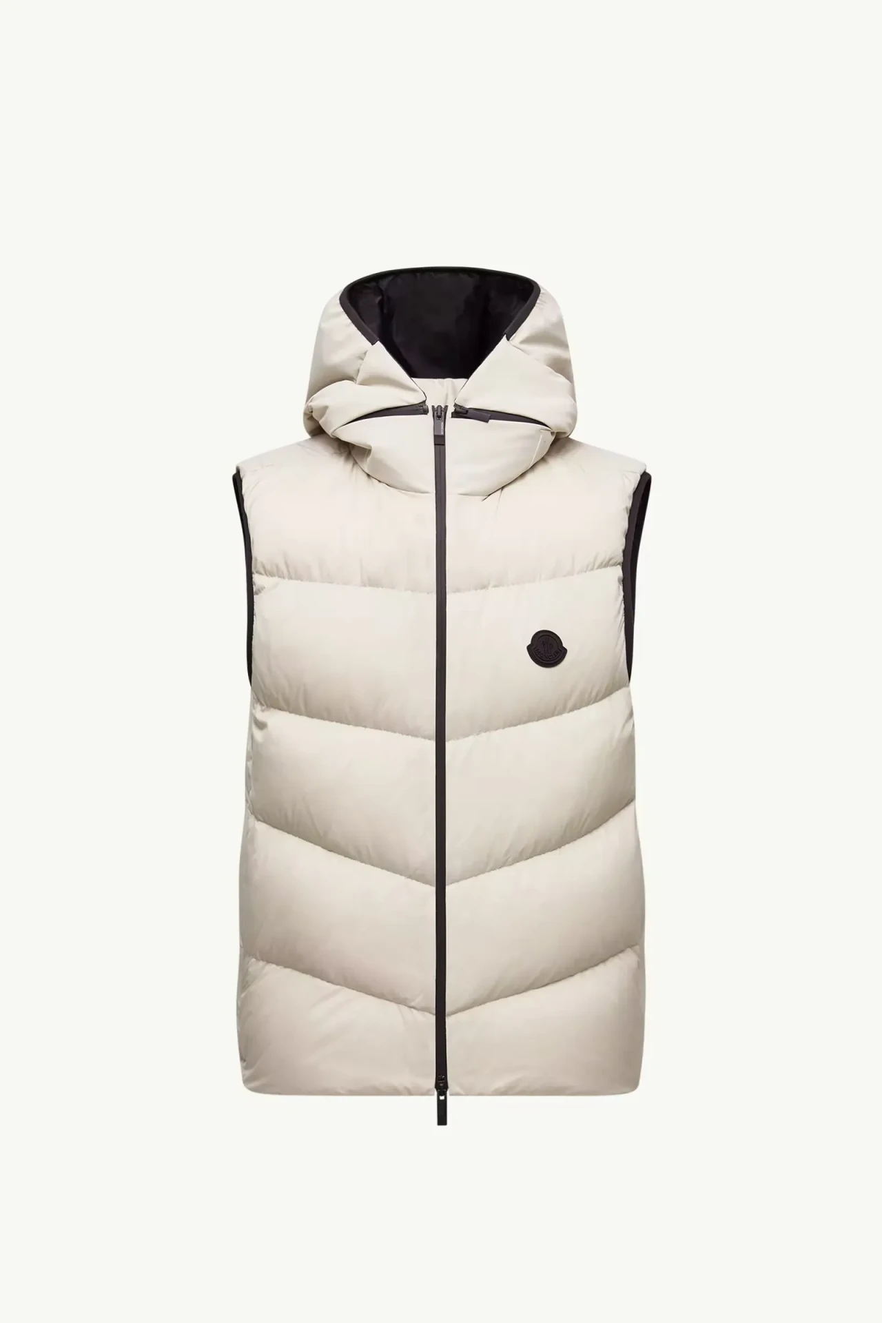 Doudoune sans manches capuche diagonal Guersac gris Moncler-influensse