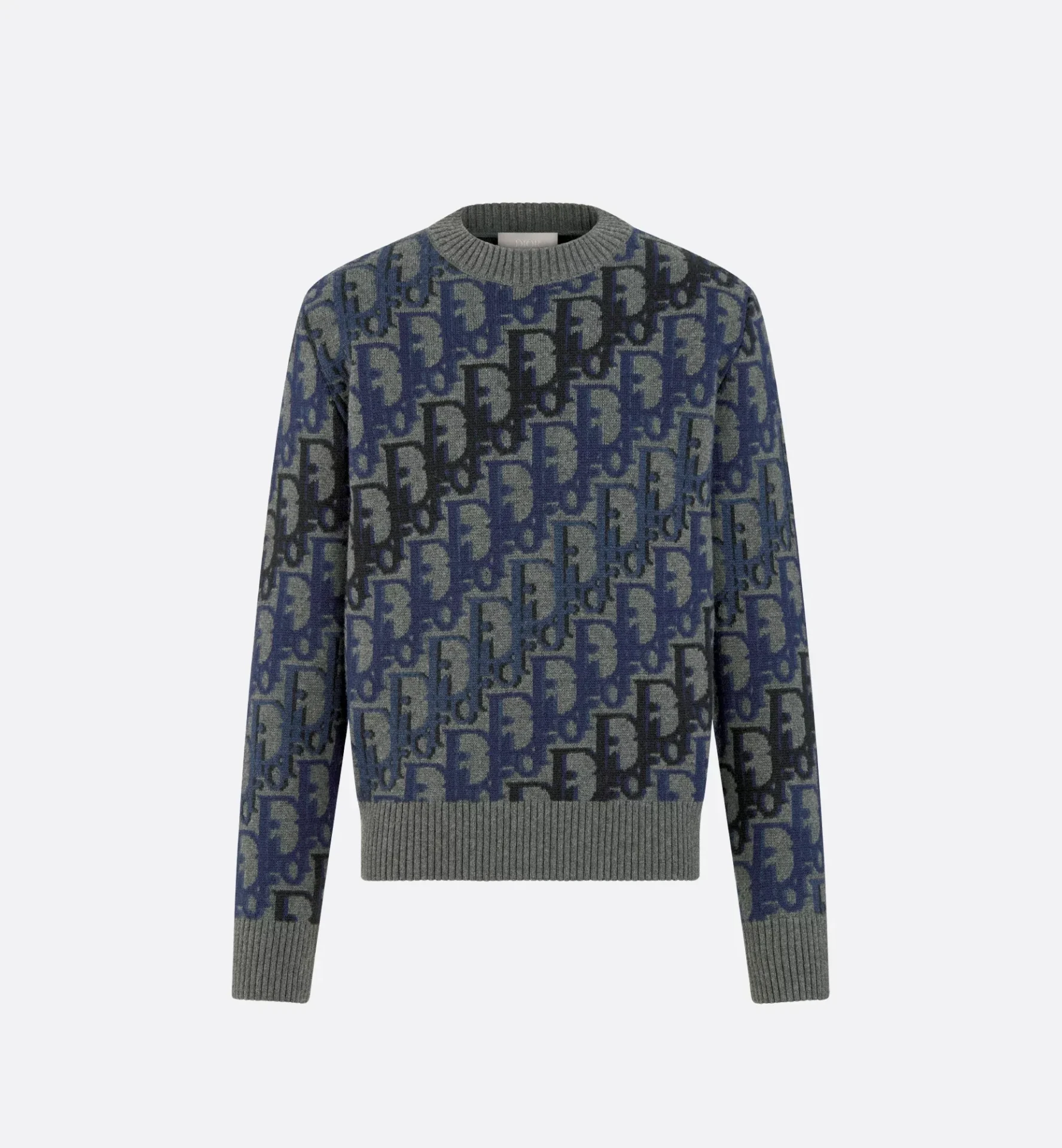 Pull Oblique jacquard laine gris Dior-influensse